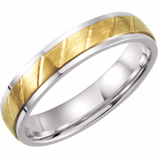 51160:103:P Sterling Silver & 10kt Yellow 5mm Precious Bond Design Band Size 9 