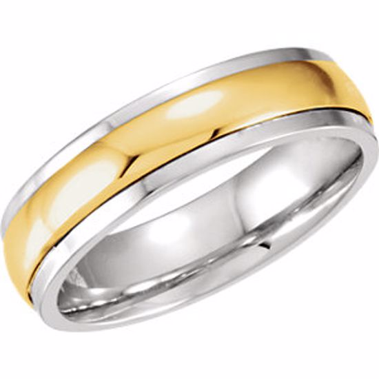 51162:101:P Sterling Silver & 10kt Yellow 5mm Two-Tone Comfort Fit Band