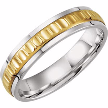 51164:102:P Sterling Silver & 10kt Yellow 7mm  Precious Bond® Band Size 8 