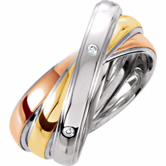 650631:103:P Comfort-Fit Precious Bond® Sterling & Karat Gold Band