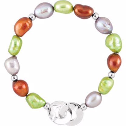 650641:101:P Freshwater Cultured Dyed Multi-Color Pearl 7.5" Bracelet  