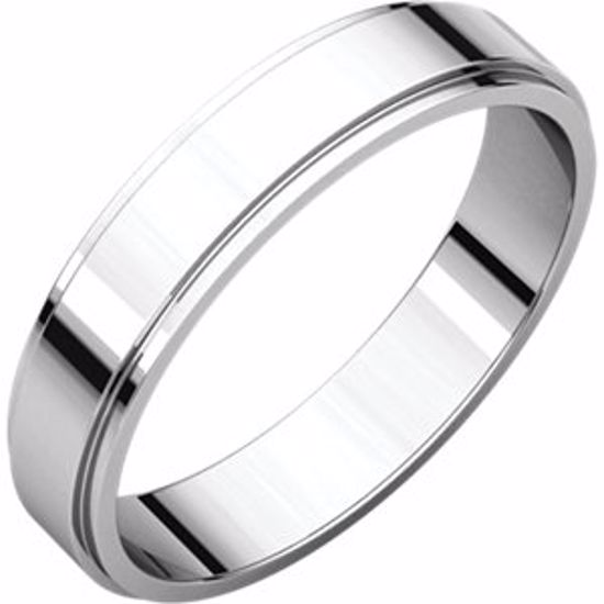 FE9:142755:P 10kt White 4mm Flat Edge Band