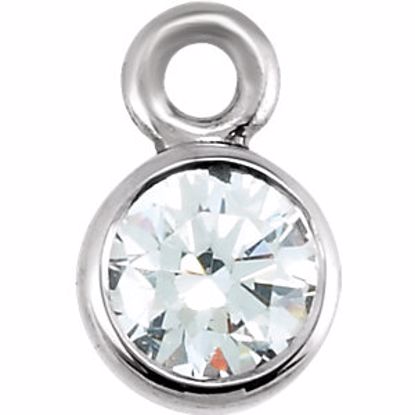 28548:1051:P 14kt White .06 CTW Diamond Micro Bezel Dangle