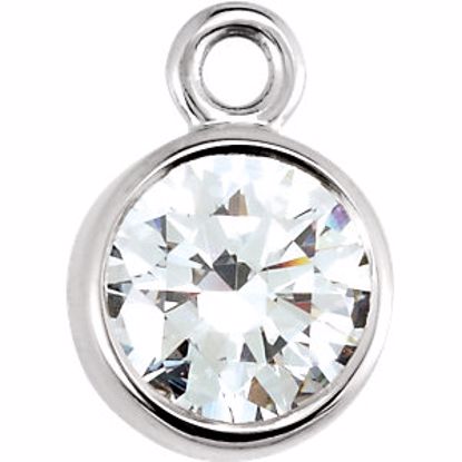 28548:1055:P 14kt White 1/4 CTW Diamond Micro Bezel Dangle