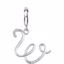 85556:60022:P Sterling Silver.03 CTW Diamond 1mm Script Initial Charm Letter W