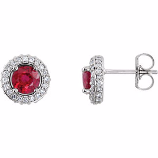 68602:70001:P 14kt White Ruby & 3/8 CTW Diamond Earrings