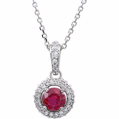 68601:70001:P 14kt White Ruby & 1/4 CTW Diamond 18" Necklace