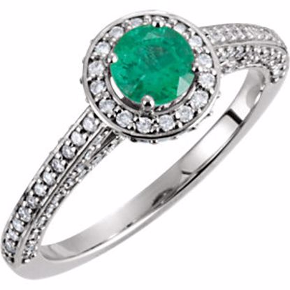 67803:70002:P 14kt White Emerald & 5/8 CTW Diamond Engagement Ring 