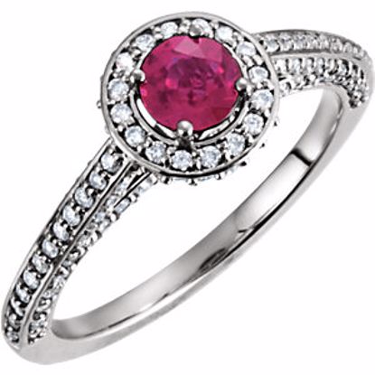 67803:70000:P 14kt White Ruby & 5/8 CTW Diamond Engagement Ring 