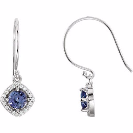 69709:70000:P 14kt White Tanzanite & 1/5 CTW Diamond Earrings