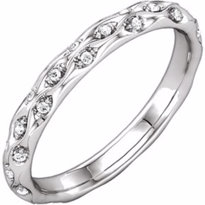 121962:187:P 18kt White 1/5 CTW Diamond Sculptural Eternity Band Size 5