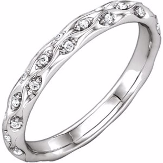 121962:185:P 18kt White 1/5 CTW Diamond Sculptural Eternity Band Size 5.5