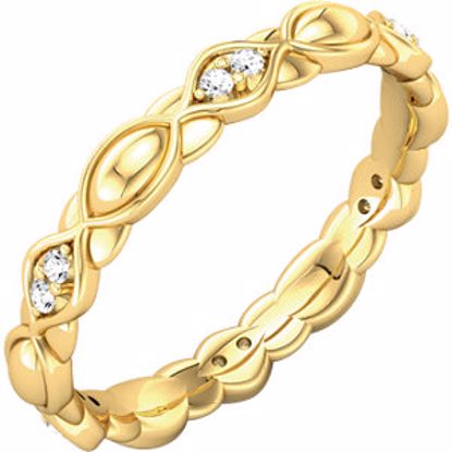 121954:228:P 14kt Yellow 1/8 CTW Diamond Sculptural Eternity Band Size 5.5