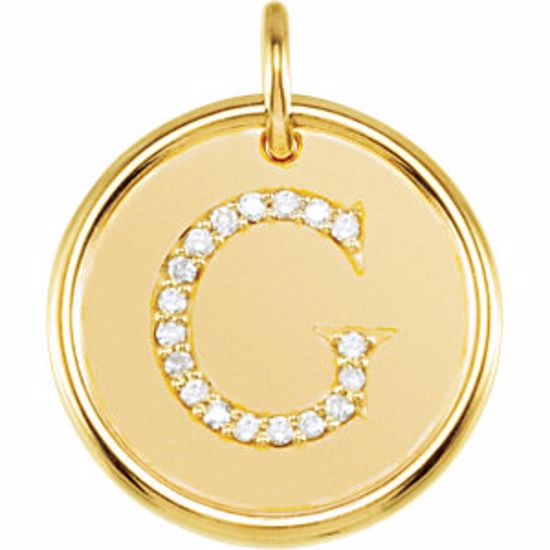 85088:10150:P Vermeil 1/10 CTW Diamond Initial "G" Pendant