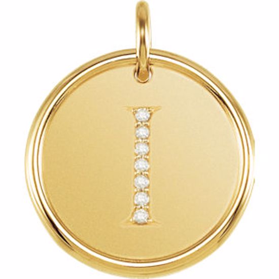 85088:10670:P Vermeil .04 CTW Diamond Initial "I" Pendant