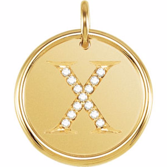 85088:10940:P Vermeil .06 CTW Diamond Initial "X" Pendant