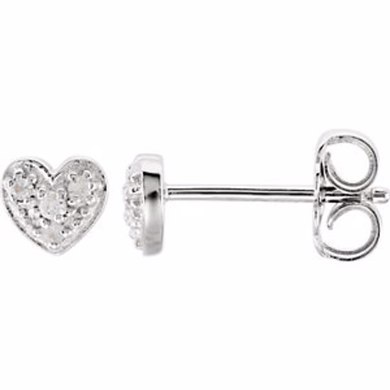 650766:105:P Sterling Silver White Sapphire Heart Earrings