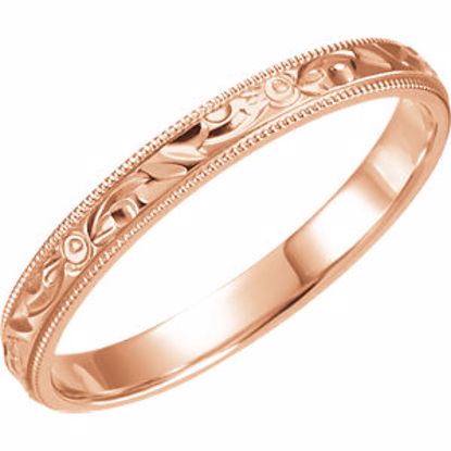 50071:18102:P 14kt Rose 3mm Hand-Engraved Band Size 5.75