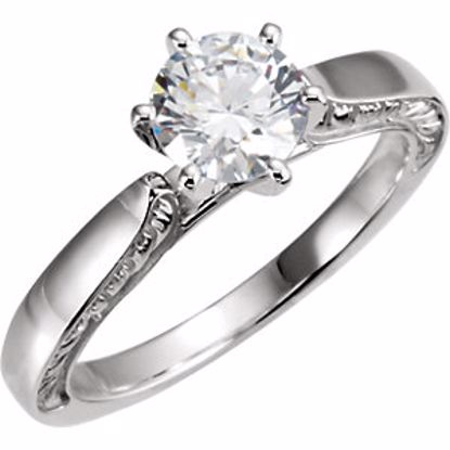 121971:178:P 14kt White Cubic Zirconia Engagement Ring