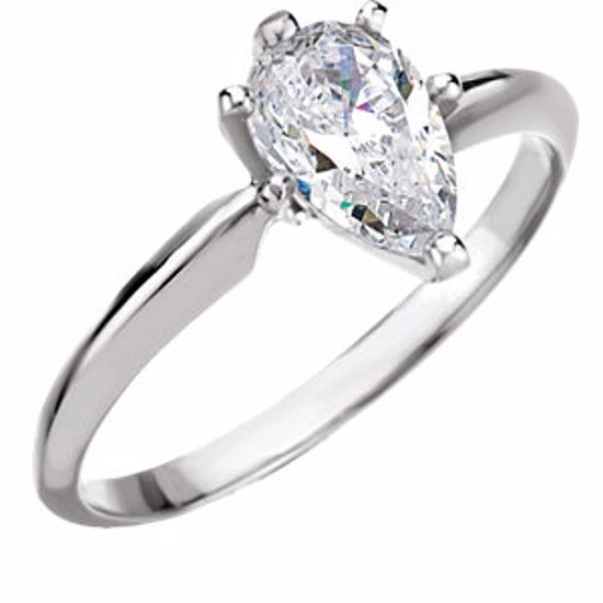 140144L:60000:P 14kt White Cubic Zirconia Solitaire Engagement Ring