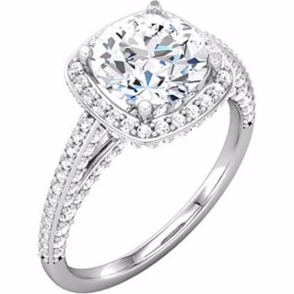 68925:112:P 10kt White Cubic Zirconia & 3/4 CTW Diamond Engagement Ring