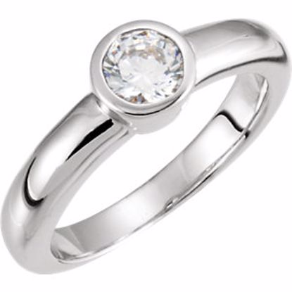 12712:6002:P Continuum Sterling Silver Cubic Zirconia Bezel Set Engagement Ring 