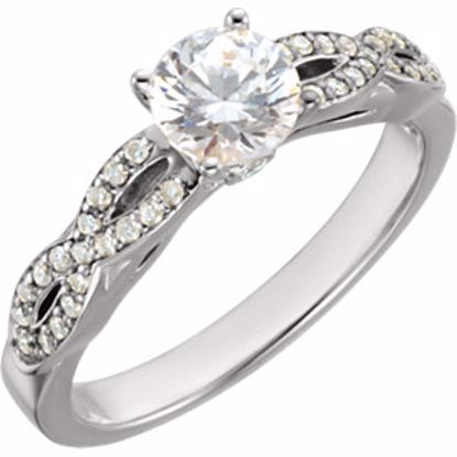 67787:130:P 10kt White Cubic Zirconia & 1/5 CTW Diamond Engagement Ring