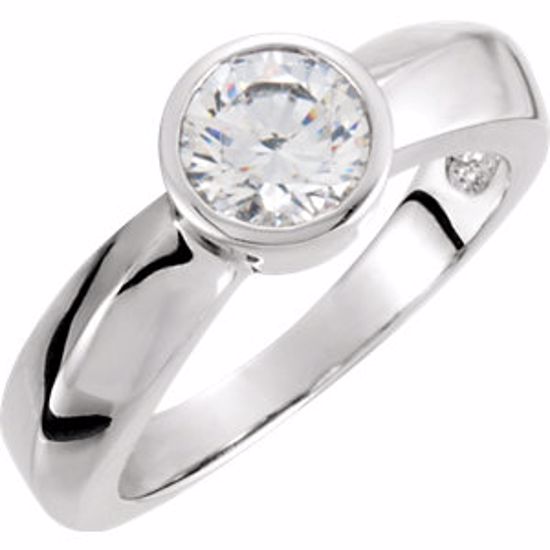 120289:6002:P Continuum Sterling Silver 5.2mm Round Cubic Zirconia Solitaire Engagement Ring 