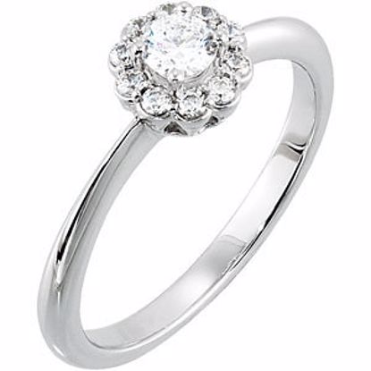 67965:60002:P 10kt White Cubic Zirconia & 1/6 CTW Diamond Engagement Ring	