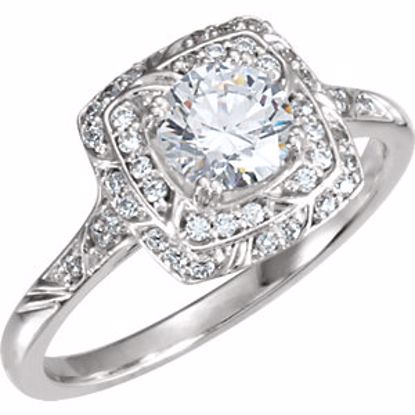 121993:60028:P 10kt White  3/4 CTW Diamond Square Vintage-Inspired Engagement Ring