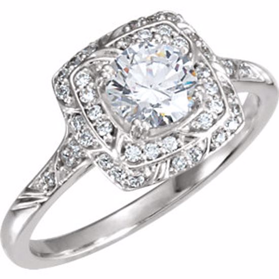 140309L:6002:P Platinum 6.5mm Round Cubic Zirconia 6-Prong Light Solitaire Engagement Ring