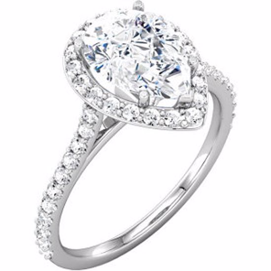 68871:6001:P 14kt White Cubic Zirconia & 3/8 CTW Diamond Engagement Ring 