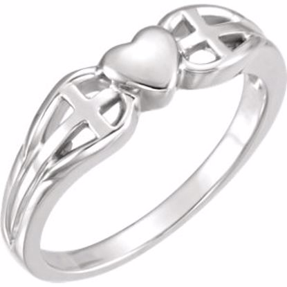 R7060:659540:P Heart & Cross Ring