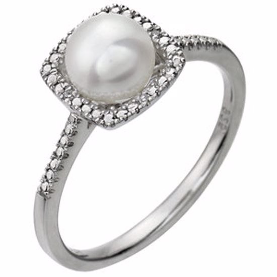 69940:250:P Sterling Silver Freshwater Cultured Pearl & .01 CTW Diamond Ring