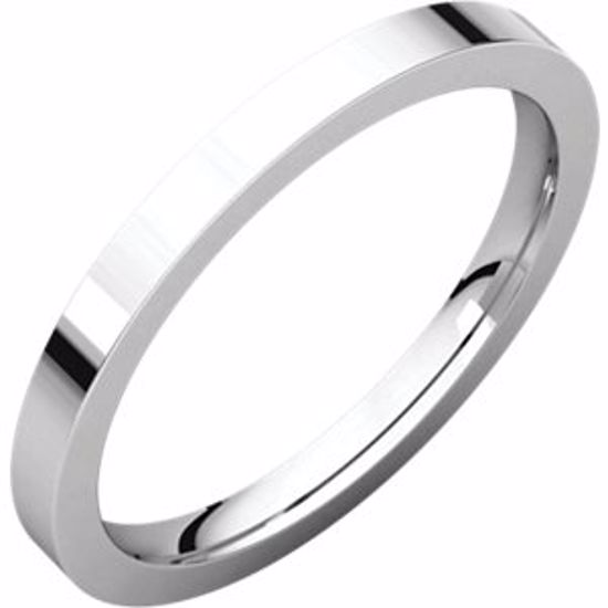 FIR8.5:673:P Sterling Silver 2mm Flat Comfort Fit Band