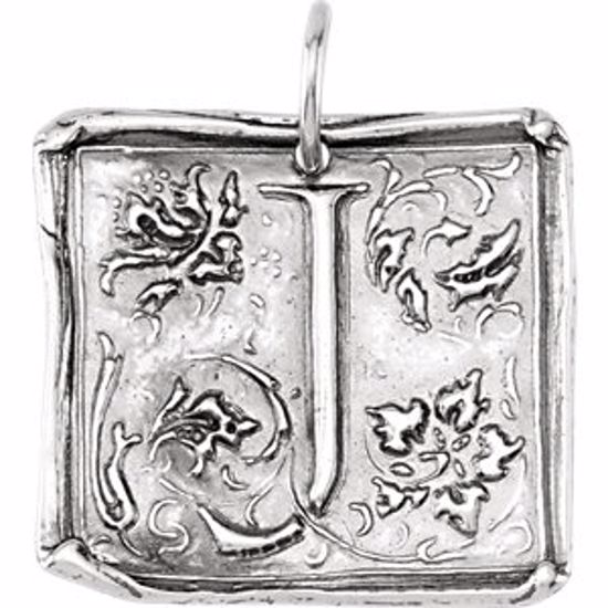 85638:138:P Sterling Silver Initial "J" Vintage Pendant 