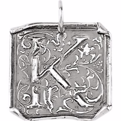 85638:143:P Sterling Silver Initial "K" Vintage Pendant 