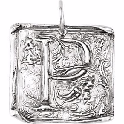 85638:168:P Sterling Silver Initial "P" Vintage Pendant 