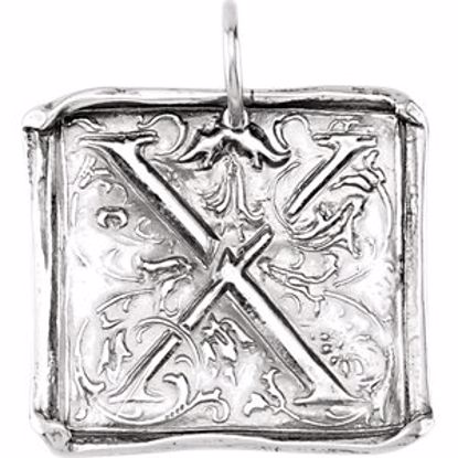 85638:197:P 14kt White Initial "X" Vintage Pendant 