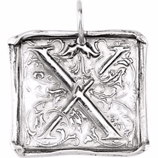 85638:198:P Sterling Silver Initial "X" Vintage Pendant 