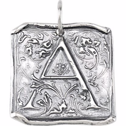 85638:102:P 14kt White Initial "A" Vintage Pendant 