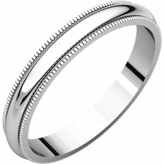MG11:701:P Continuum Sterling Silver 3mm Milgrain Band