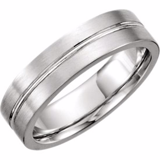 50490:200:P Continuum Sterling Silver 6mm Grooved Band Size 7 