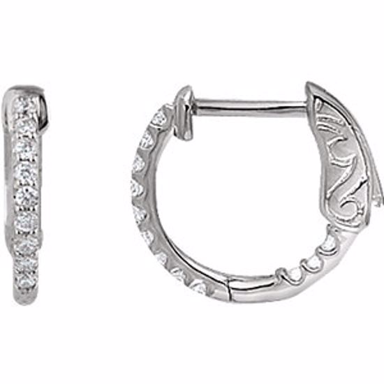 650183:1000:P 14kt White 1/4 CTW Diamond Inside/Outside Hoop Earrings



