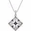 650714:60000:P Sterling Silver Blue Sapphire & .025 CTW Diamond 18" Necklace