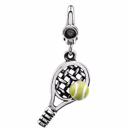 650824:101:P Sterling Silver Tennis Ball & Racket Charm