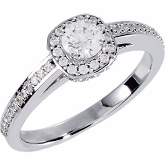 67857:70003:P Continuum Sterling Silver Cubic Zirconia & 1/3 CTW Diamond Engagement Ring