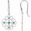 85604:70000:P Sterling Silver Emerald Earrings