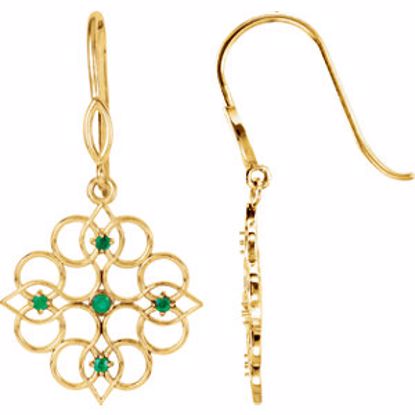 85604:70002:P 14kt Yellow Emerald Earrings