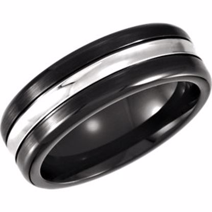 COR243:1011:P Cobalt 7.5mm Grooved Black PVD Design Band